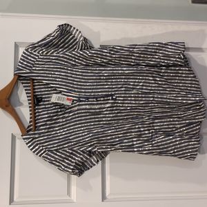 NWT TORRID Blue and gold striped shirt sleeve shirt SIZE 0